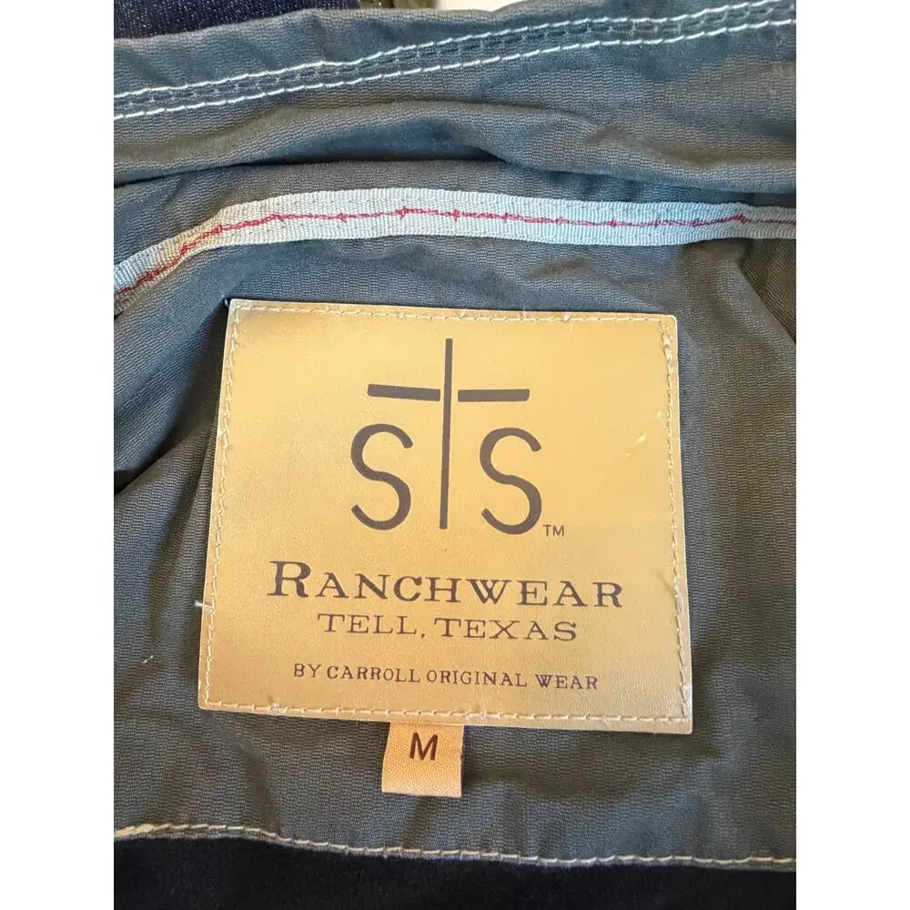 STS Ranchwear Sundance Jacket medium green grey *has branding* utility canvas